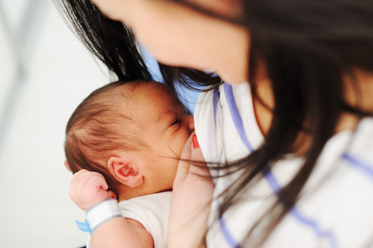 Breastfeeding mother and baby