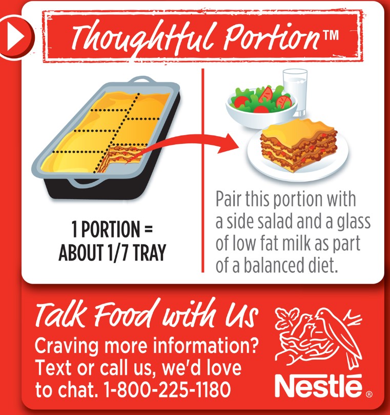 portion size for Nestle