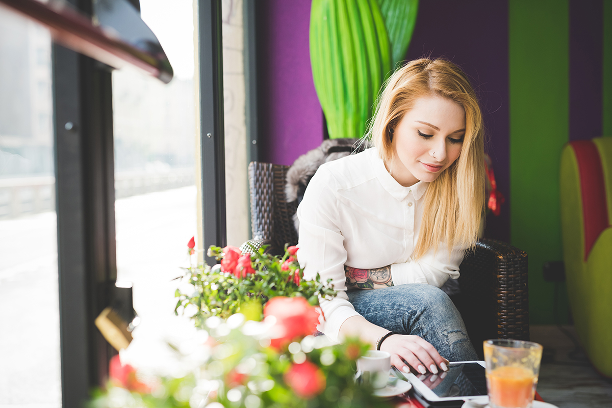 person sitting in restaurant