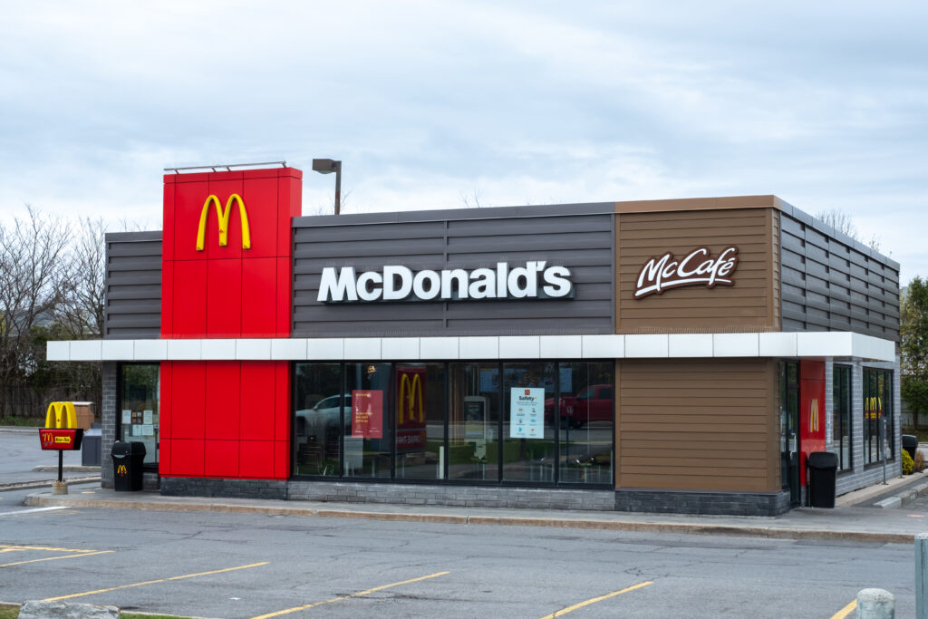  Mc Donald's restaurant with mc cafe sign photo by Colin Temple